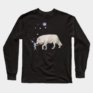 Awesome polarwolf with cute fairy Long Sleeve T-Shirt